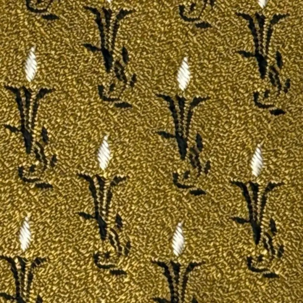 Vintage 60s Beau Brummell Gold Rayon Skinny Tie Candle Flame Motif